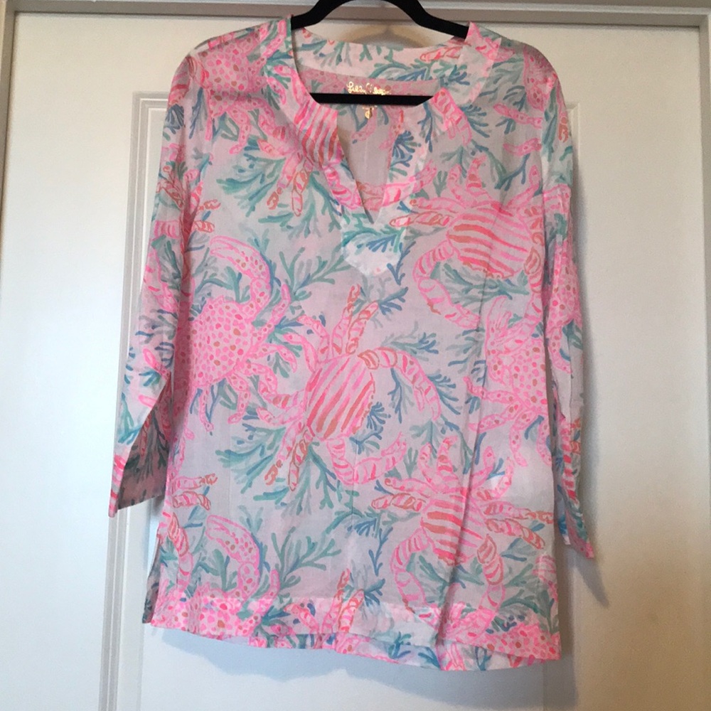 Lilly Pulitzer Crab Print Blouse